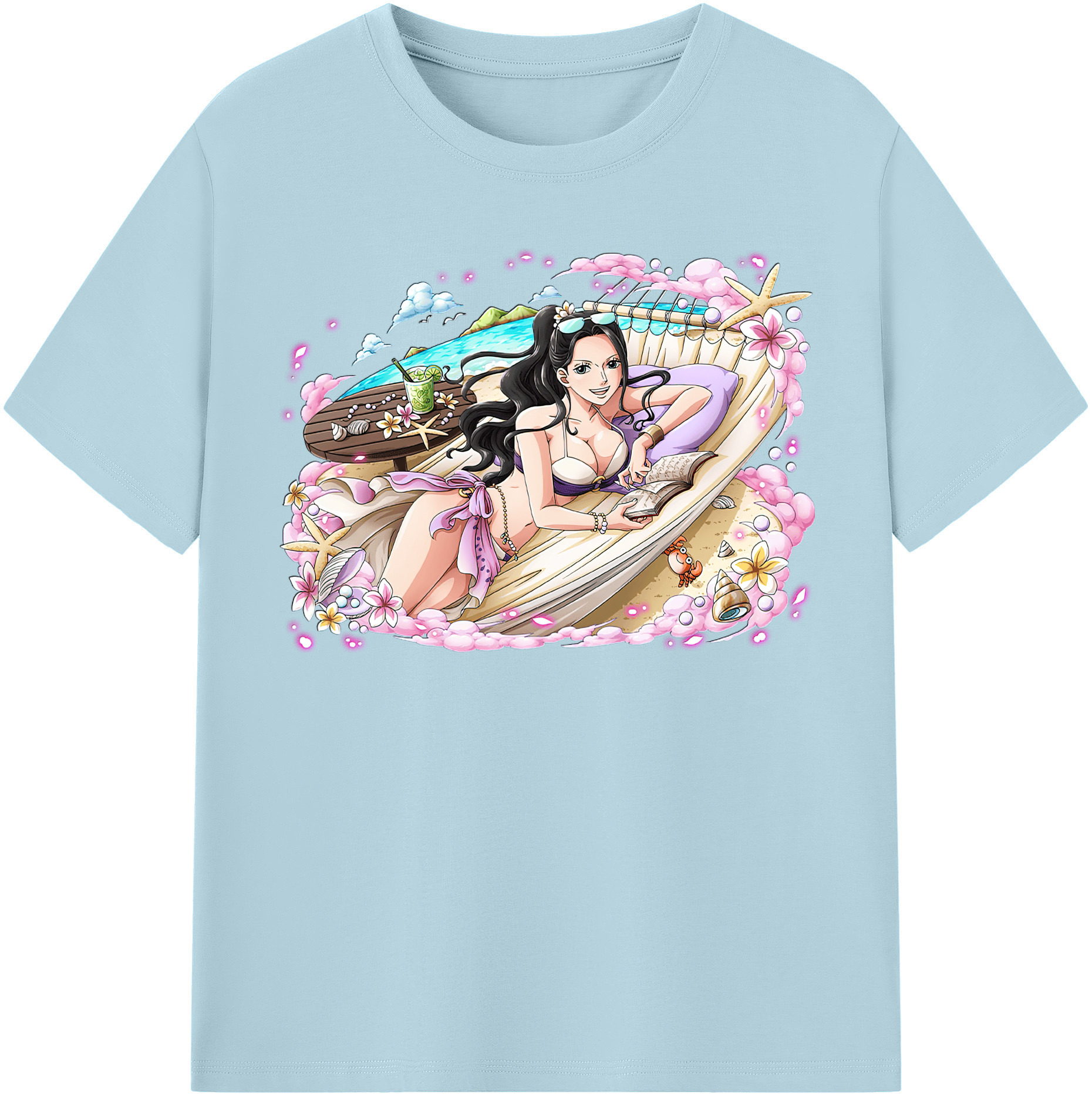 ワンピース ニコ・ロビン ONE PIECE Nico Robin 綿100％半袖Tシャツ（フロントプリント）